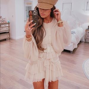 Vici almost lover belted button down ruffle dress